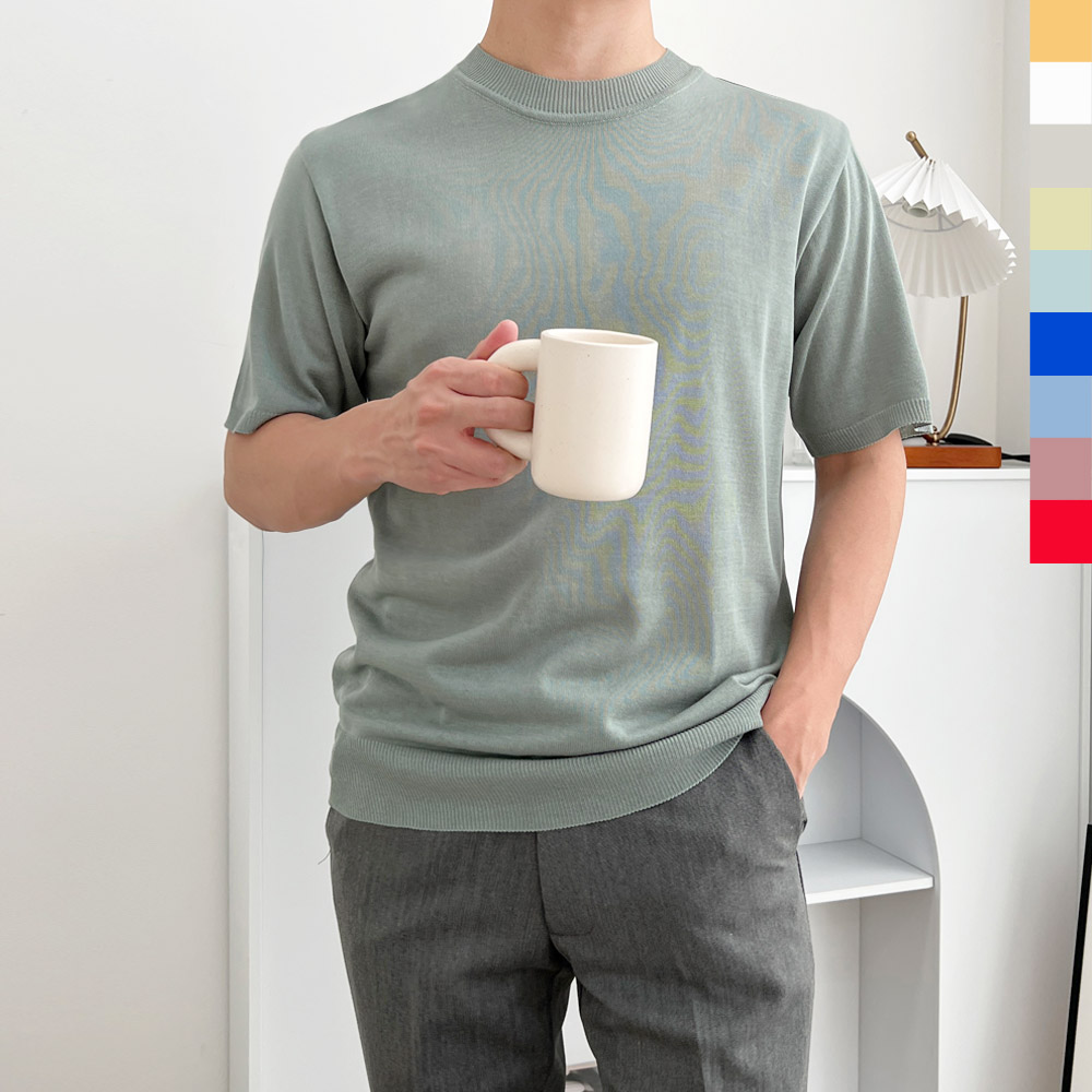 UND 5006M 남자라운드반팔니트티