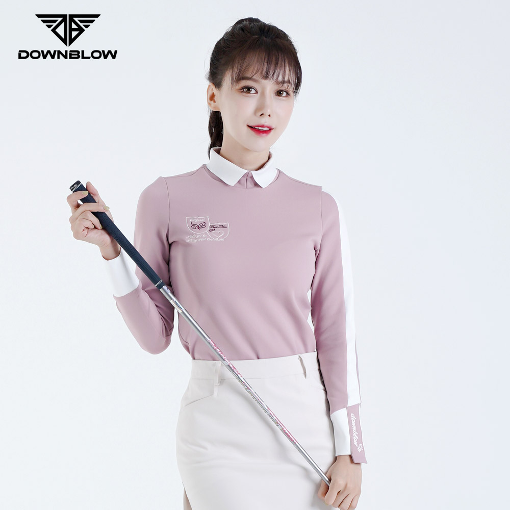 다운블로우-DBFWTPI 2401-1W FW여자골프웨어소매배색카라티셔츠